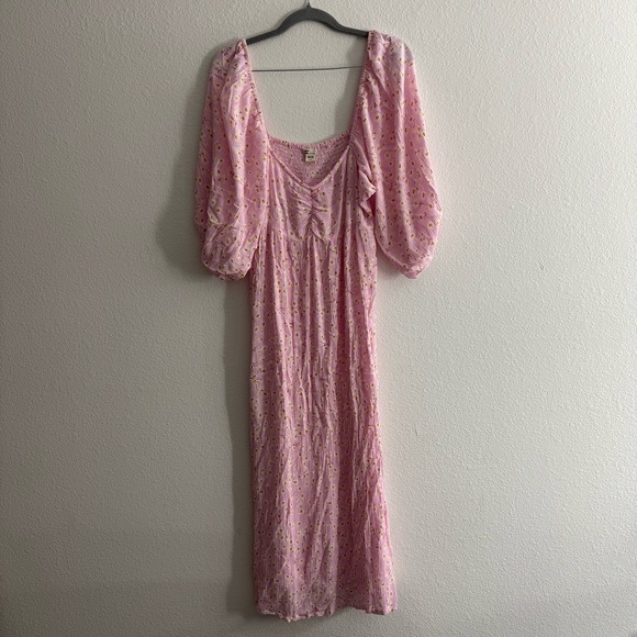 Billabong Women’s Swept Away Pink Long Sleeve Midi Dress Size Large - Picture 4 of 6